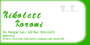 nikolett koromi business card